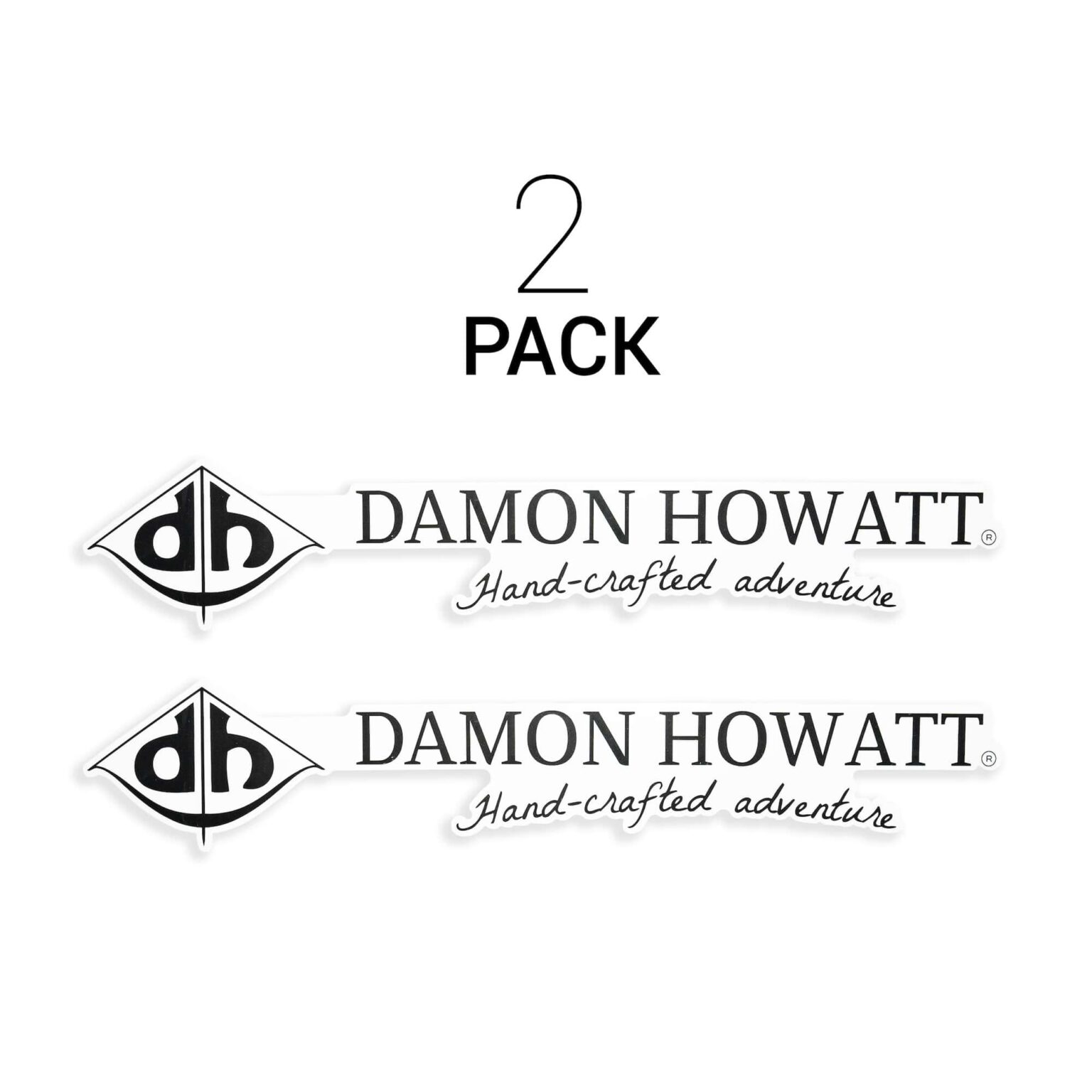 2-Pack XL Damon Howatt (2.25" x 12") Black & White Gloss Vinyl Stickers