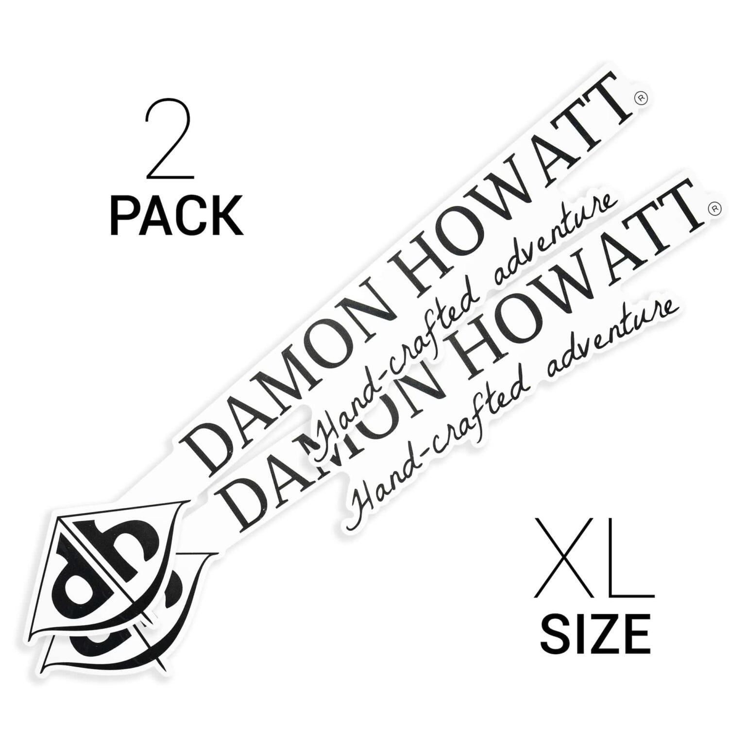 2-Pack XL Damon Howatt (2.25" x 12") Black & White Gloss Vinyl Stickers