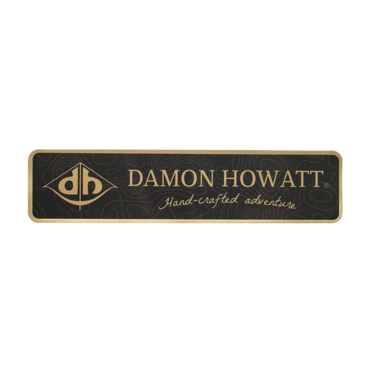 4-Pack Damon Howatt with DH Logo (1.5" x 6.75" Rectangle) Topographic Gloss Vinyl Stickers