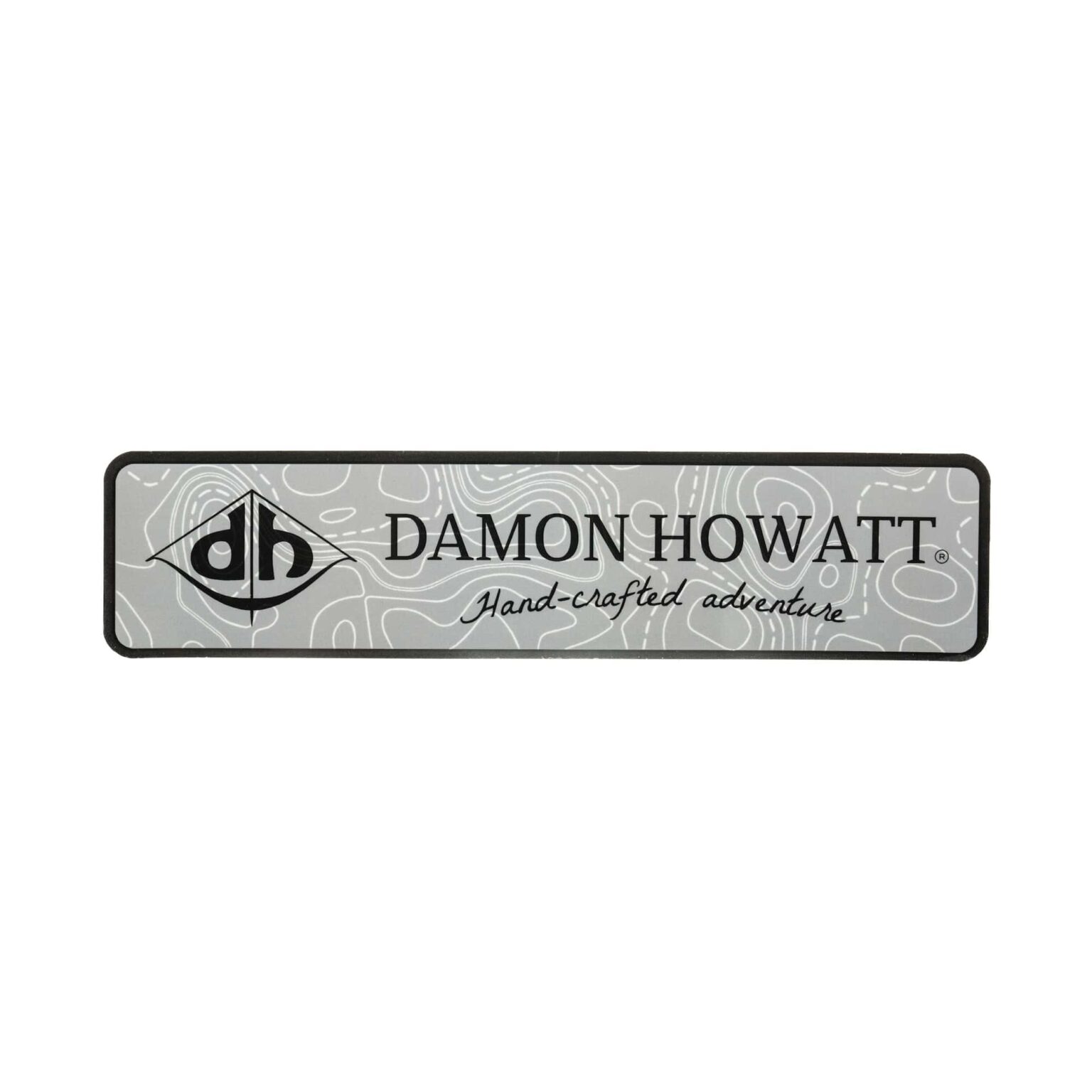 4-Pack Damon Howatt with DH Logo (1.5" x 6.75" Rectangle) Topographic Gloss Vinyl Stickers