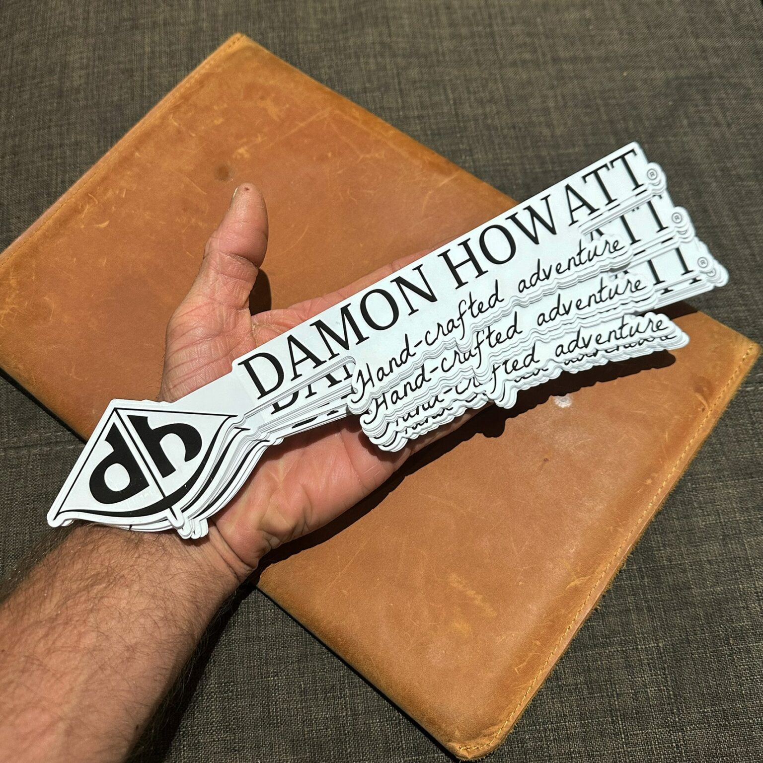 2-Pack XL Damon Howatt (2.25" x 12") Black & White Gloss Vinyl Stickers