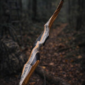 (SOLD) #25152 Rare Custom Zebra Wood / Clear Glass Black Mamba ELITE RH 45# (58" AMO) 10/10 BRAND NEW (SOLD OUT)