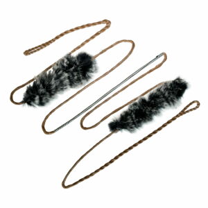 62" AMO Full-Flemish BCY LONGBOW String (BROWN — Pre-Stretched With/Pre-Woven Beaver-Fur Style Silencers) Works With Savannah + Other 62" AMO Longbows