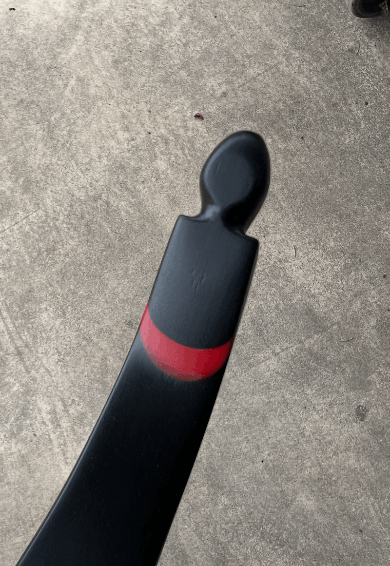 SN# 25109 Custom Damon Howatt BLACK HUNTER (RARE: Black+Grey+Maple Riser Combo W/Red Tips) RH 35# (62" AMO) 10/10 NEW (RARE, ONLY 1 IN STOCK — READY TO SHIP)