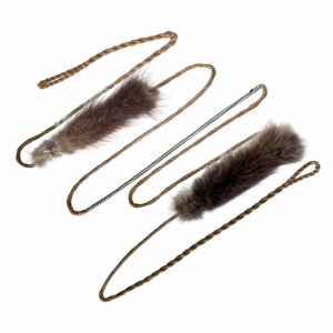 60" AMO Full-Flemish BCY RECURVE String (BROWN/BLACK 14-Strand Full Flemish  — Pre-Stretched With/Pre-Woven Beaver-Fur Style Silencers) Works Super Diablo + Super ELITE + Other 60" AMO Bows